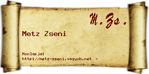 Metz Zseni névjegykártya